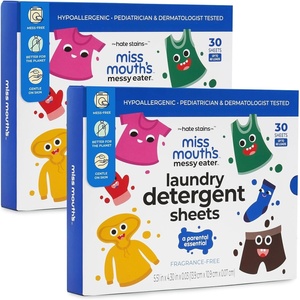 image:imageMiss Mouths Laundry Detergent Sheets Sensitive Fragrance Free 60 Loads120 loads pack of 2