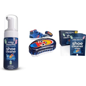 image:imageMessy Steppers Complete Shoe Care Kit Foam Cleaner Brush amp 30 Wipes