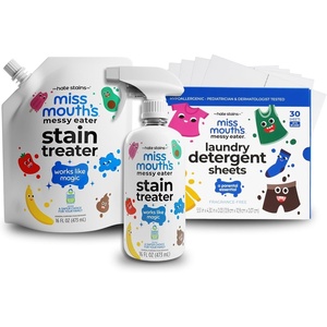 image:imageMiss Mouths Messy Eater Stain Treater  16oz Bottle amp Refill Pouch and Laundry Detergent Sheets