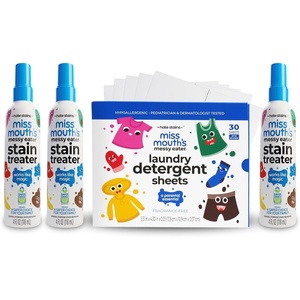 image:imageMiss Mouths Messy Eater Stain Treater Spray  4oz 3 Pack Stain Remover and Laundry Detergent Sheets 30 Pack
